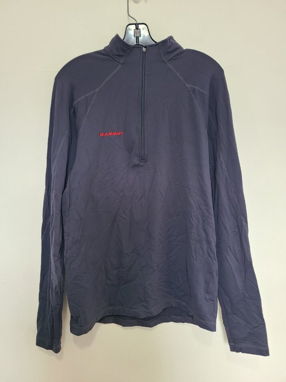 Mammut Performance Base Layer Pullover Mens L Gray 1/4 Zip